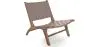 Buy Armchair - Boho Bali Design Armchair - Wood and Leather - Grau Brown 60469 - in the EU