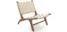 Buy Handcrafted Armchair with Boho Bali Design in Wood and Linen - Grau Beige 60470 - in the EU