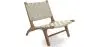 Buy Handcrafted Armchair with Boho Bali Design in Wood and Linen - Grau Taupe 60470 - prices