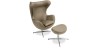 Buy Bold Chair with Ottoman - Faux Leather Taupe 13658 in the Europe