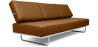 Buy Sofa Bed SQUAR (Convertible) - Faux Leather Light brown 14621 at MyFaktory