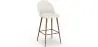 Buy Stool Upholstered in Bouclé Fabric - Scandinavian Design - Bennett White 60482 - in the EU