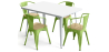 Buy Dining Table + X4 Dining Chairs with Armrest Set - Bistrot - Industrial Design Metal and Light Wood - New Edition Light green 60442 at MyFaktory