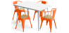 Buy Dining Table + X4 Dining Chairs with Armrest Set - Bistrot - Industrial Design Metal and Light Wood - New Edition Orange 60442 - prices
