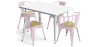 Buy Dining Table + X4 Dining Chairs with Armrest Set - Bistrot - Industrial Design Metal and Light Wood - New Edition Pastel pink 60442 - in the EU