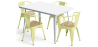Buy Dining Table + X4 Dining Chairs with Armrest Set - Bistrot - Industrial Design Metal and Light Wood - New Edition Pastel yellow 60442 - prices