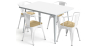 Buy Dining Table + X4 Dining Chairs with Armrest Set - Bistrot - Industrial Design Metal and Light Wood - New Edition White 60442 home delivery