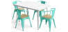 Buy Dining Table + X4 Dining Chairs with Armrest Set - Bistrot - Industrial Design Metal and Light Wood - New Edition Pastel green 60442 - in the EU