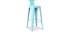 Buy Bar Stool with Backrest - Industrial Design - 76cm - New Edition - Metalix Aquamarine 60325 at MyFaktory