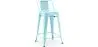 Buy Bar Stool with Backrest - Industrial Design - 60cm - New Edition - Metalix Aquamarine 60126 - in the EU