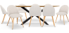 Buy Pack Industrial Wooden Table (220cm) & 8 Bouclé Upholstered Chairs - Bennett White 60558 - in the EU