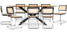 Buy Pack Industrial Wooden Table (220cm) & 8 Rattan Mesh Chairs - Lia Black 60562 - prices