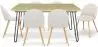 Buy Pack Hairpin Dining Table 150x90 & 6 Bouclé Upholstered Chairs - Bennett White 60565 - in the EU