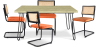Buy Pack Hairpin Dining Table 120x90 & 4 Black Mesh Rattan and Velvet Chairs - Nema Reddish orange 60567 - prices