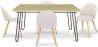 Buy Pack Hairpin Dining Table 120x90 & 4 Bouclé Upholstered Chairs - Bennett White 60571 - in the EU
