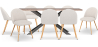 Buy Pack Industrial Wooden Table (200cm) & 8 Bouclé Upholstered Chairs - Bennett White 60576 - in the EU