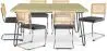 Buy Pack Hairpin Dining Table 150x90 & 6 Black Mesh Rattan and Velvet Chairs - Wanda Dark grey 60581 - prices