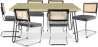 Buy Pack Hairpin Dining Table 150x90 & 6 Black Mesh Rattan and Velvet Chairs - Jenka Dark grey 60582 - prices