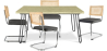 Buy Pack Hairpin Dining Table 120x90 & 4 Black Mesh Rattan and Velvet Chairs - Wanda Dark grey 60587 - prices