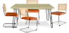Buy Pack Hairpin Dining Table 120x90 & 4 Black Mesh Rattan and Velvet Chairs - Wanda Reddish orange 60587 at MyFaktory