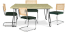 Buy Pack Hairpin Dining Table 120x90 & 4 Black Mesh Rattan and Velvet Chairs - Wanda Dark green 60587 - in the EU