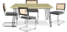 Buy Pack Hairpin Dining Table 120x90 & 4 Black Mesh Rattan and Velvet Chairs - Jenka Dark grey 60588 - prices