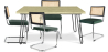 Buy Pack Hairpin Dining Table 120x90 & 4 Black Mesh Rattan and Velvet Chairs - Jenka Dark green 60588 at MyFaktory