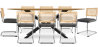 Buy Pack Industrial Wooden Table (220cm) & 8 Rattan and Velvet Mesh Chairs - Wanda Dark grey 60596 - prices