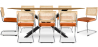 Buy Pack Industrial Wooden Table (220cm) & 8 Rattan and Velvet Mesh Chairs - Wanda Reddish orange 60596 at MyFaktory