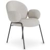 Buy Dining Chair with Armrests - Bouclé Fabric Upholstery - Toler White 60626 - in the EU