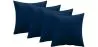 Buy Pack of 4 velvet cushions - cover and filling - Lenay Dark blue 60632 - in the EU