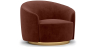 Buy Curved Design Armchair - Upholstered in Velvet - Treya Chocolate 60647 - prices