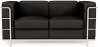 Buy 2-Seater Sofa - Upholstered in Vegan Leather - Bour Black 60658 - in the EU