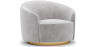 Buy Curved Design Armchair - Upholstered in Velvet - Treya Light grey 60647 in the Europe