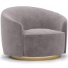 Buy Curved Design Armchair - Upholstered in Velvet - Treya Dark grey 60647 in the Europe