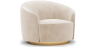 Buy Curved Design Armchair - Upholstered in Velvet - Treya Beige 60647 - in the EU