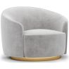 Buy Curved Design Armchair - Upholstered in Velvet - Treya Light grey 60647 - in the EU