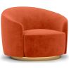 Buy Curved Design Armchair - Upholstered in Velvet - Treya Brick 60647 in the Europe