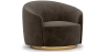 Buy Curved Design Armchair - Upholstered in Velvet - Treya Taupe 60647 - prices