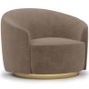 Buy Curved Design Armchair - Upholstered in Velvet - Treya Taupe 60647 at MyFaktory