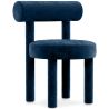 Buy Dining Chair - Upholstered in Velvet - Reece Dark blue 60708 - prices