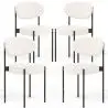 Buy Pack of 4 - Dining Chair - Upholstered in Bouclé Fabric - Black Metal - Martha White 61005 - in the EU