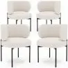 Buy Pack of 4 - Dining Chair - Upholstered in Bouclé Fabric - Calibri White 61008 - in the EU