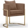 Buy Dining Chair - With armrests - Upholstered in Velvet - Vittoria Chocolate 61009 - prices