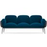 Buy 3-Seater Sofa - Upholstered in Velvet - Greda Dark blue 60652 home delivery