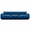 Buy 3-Seater Sofa - Velvet Upholstery - Urana Dark blue 61013 - prices