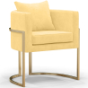 Buy Dining Chair - With armrests - Upholstered in Velvet - Vittoria Yellow 61009 in the Europe