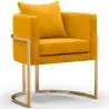 Buy Dining Chair - With armrests - Upholstered in Velvet - Vittoria Yellow 61009 home delivery