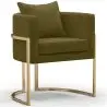 Buy Dining Chair - With armrests - Upholstered in Velvet - Vittoria Olive 61009 - prices