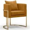 Buy Dining Chair - With armrests - Upholstered in Velvet - Vittoria Mustard 61009 home delivery